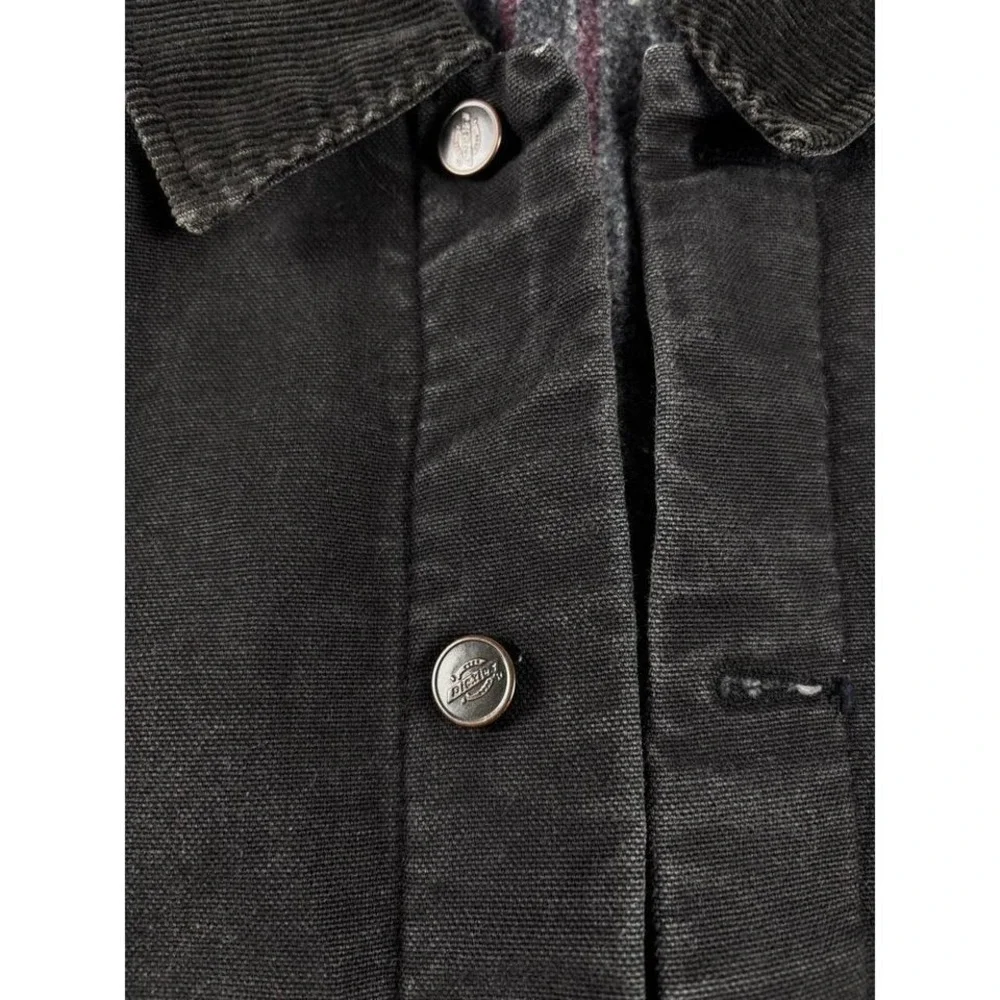 Dickies‎ Blanket Lined Duck Canvas Work Jacket Black Corduroy Collar Chore 4XL